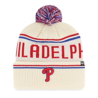 Men's '47 Natural Philadelphia Phillies Quattrle Cuffed Knit Hat with Pom