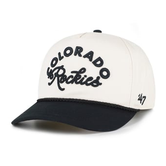 Unisex '47 Natural/Black Colorado Rockies Rope Script Hitch Adjustable Hat