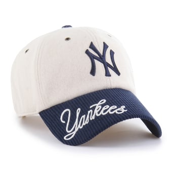 Men's '47 Natural/Navy New York Yankees Rope Script Clean Up Adjustable Hat