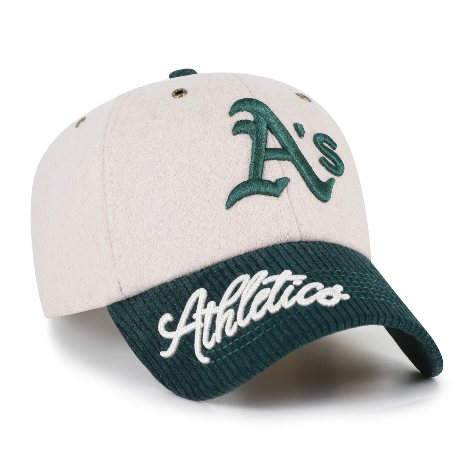 Men's '47 Natural/Green Athletics Rope Script Clean Up Adjustable Hat