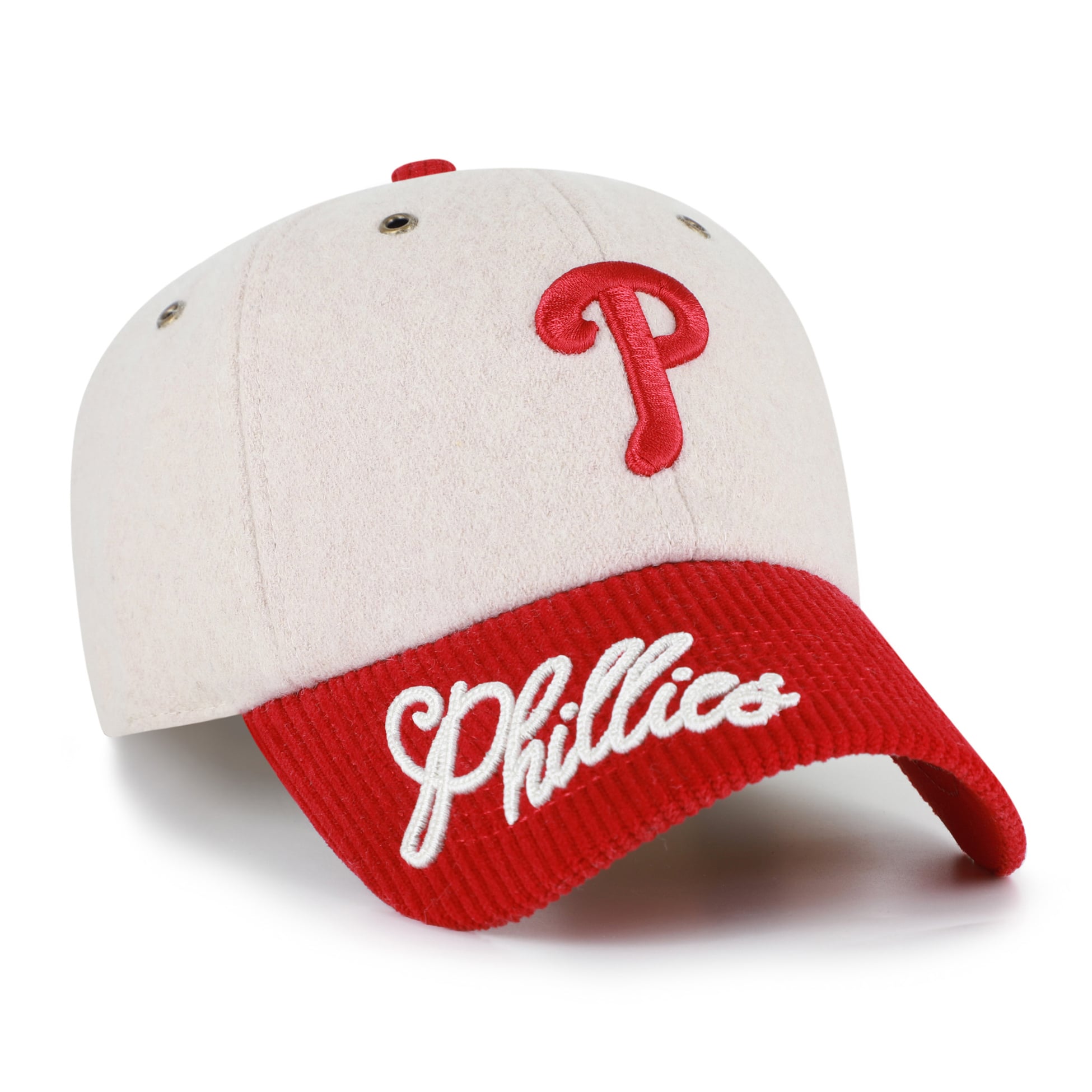 Men's '47 Natural/Red Philadelphia Phillies Rope Script Clean Up Adjustable Hat