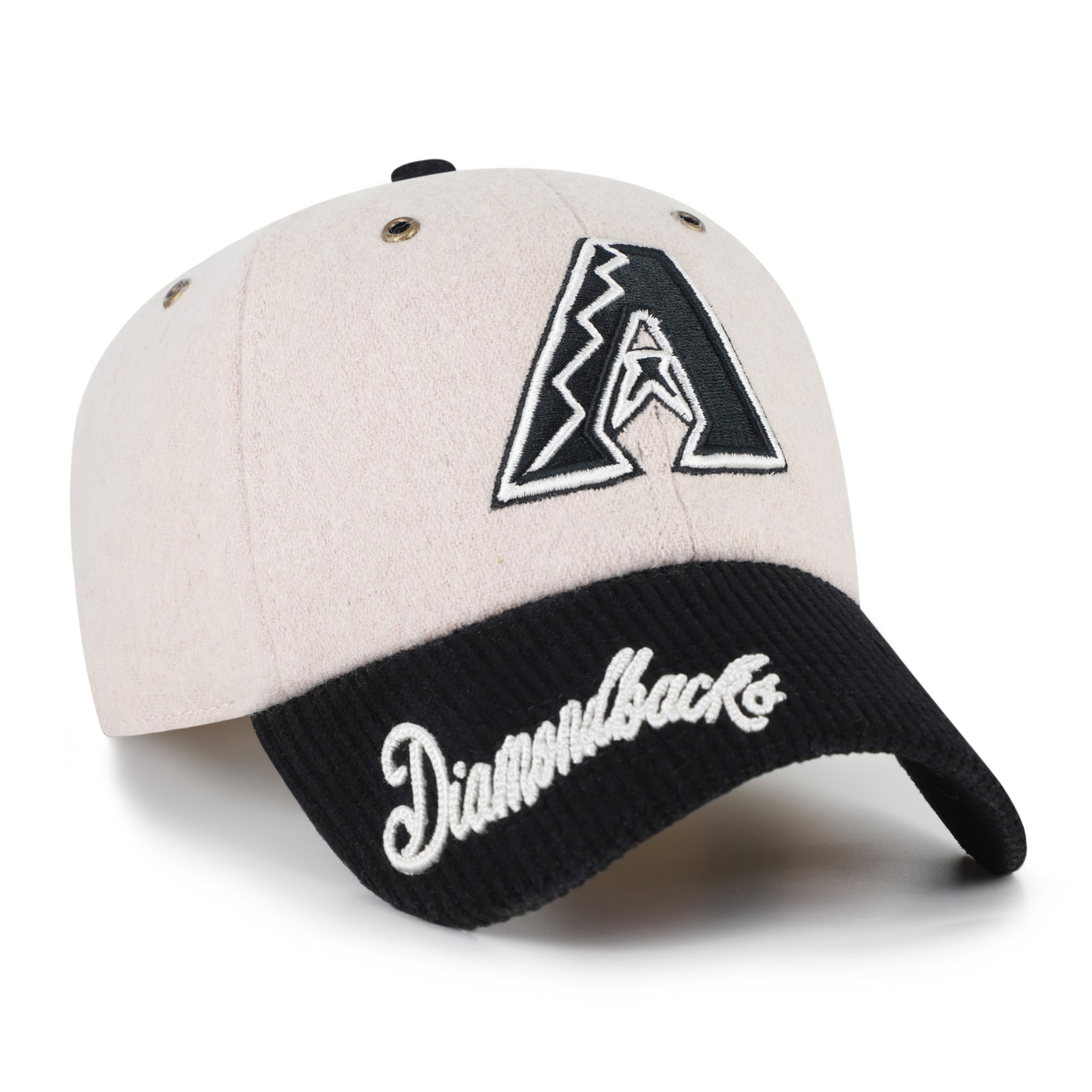 Men's '47 Natural/Black Arizona Diamondbacks Rope Script Clean Up Adjustable Hat