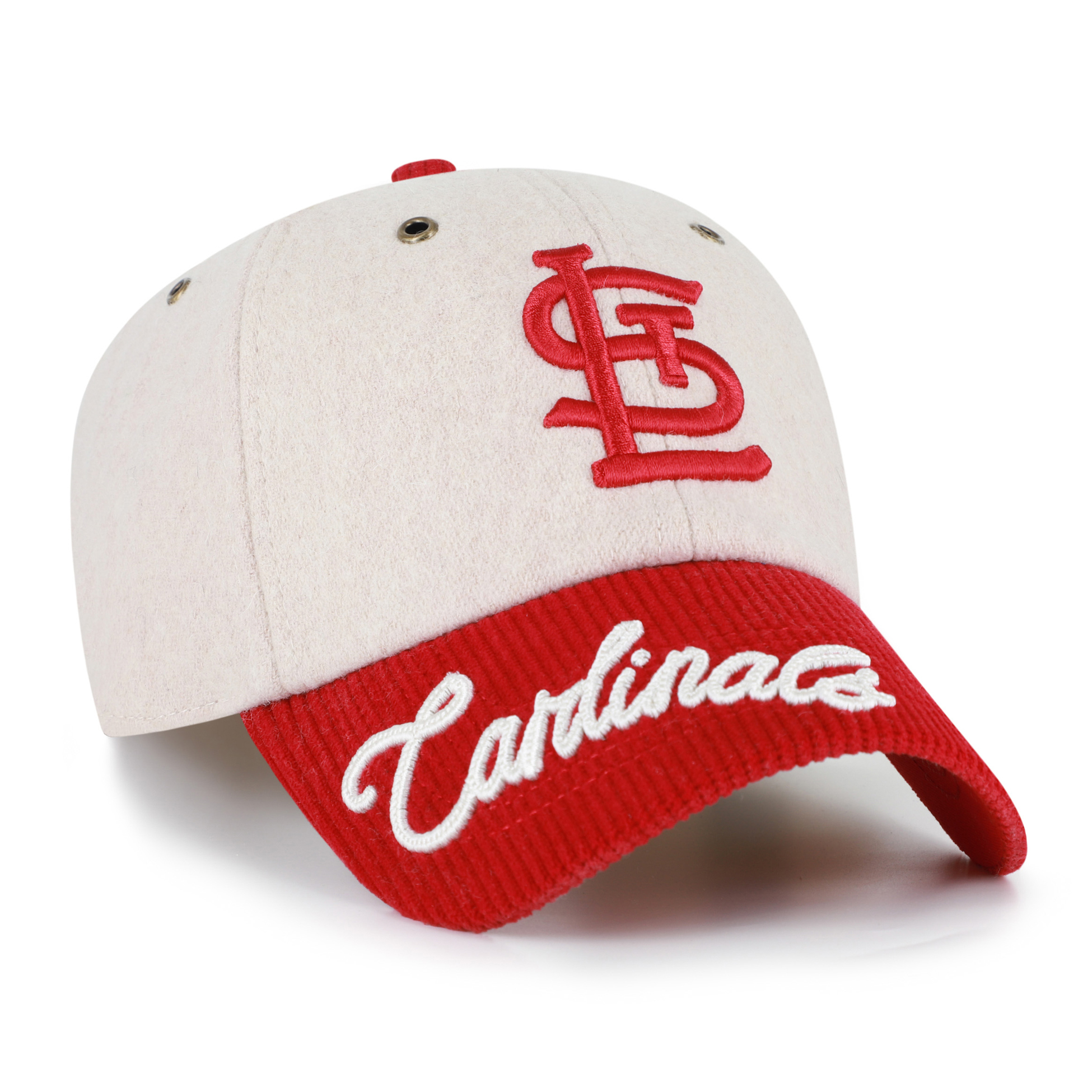Women's '47 Natural/Red St. Louis Cardinals Rope Script Clean Up Adjustable Hat