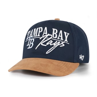 Men's '47 Navy/Light Brown Tampa Bay Rays Scribe Line Hitch Adjustable Hat