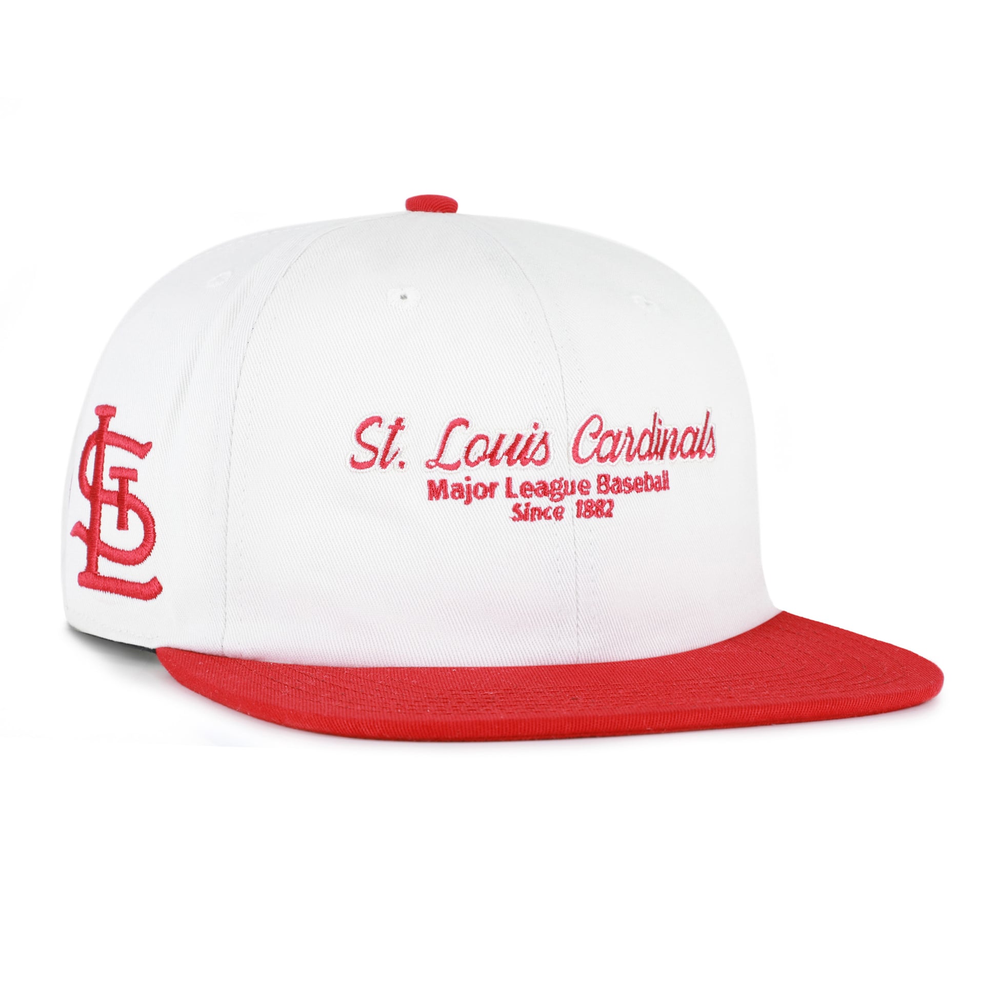 Men's '47 White/Red St. Louis Cardinals Script Stack Relaxed Captain Snapback