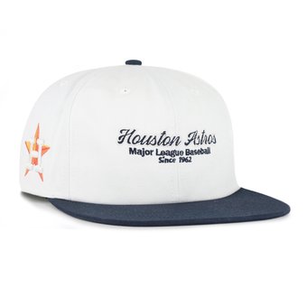 Men's '47 White/Navy Houston Astros Script Stack Relaxed Captain Snapback