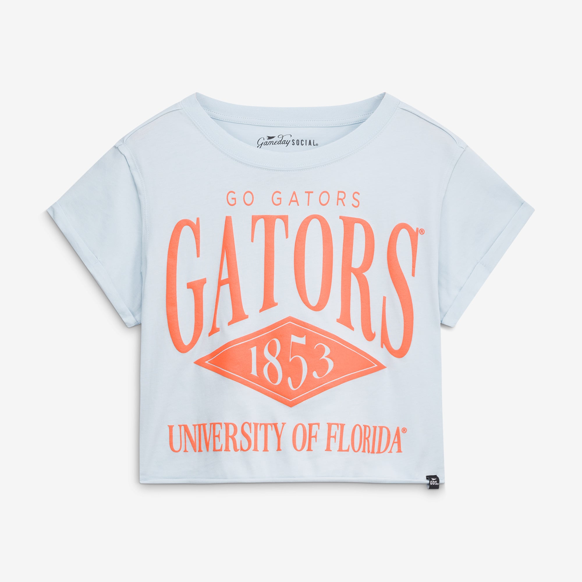 Women's Gameday Social  Light Blue Florida Gators Cropped Cuffed T-Shirt