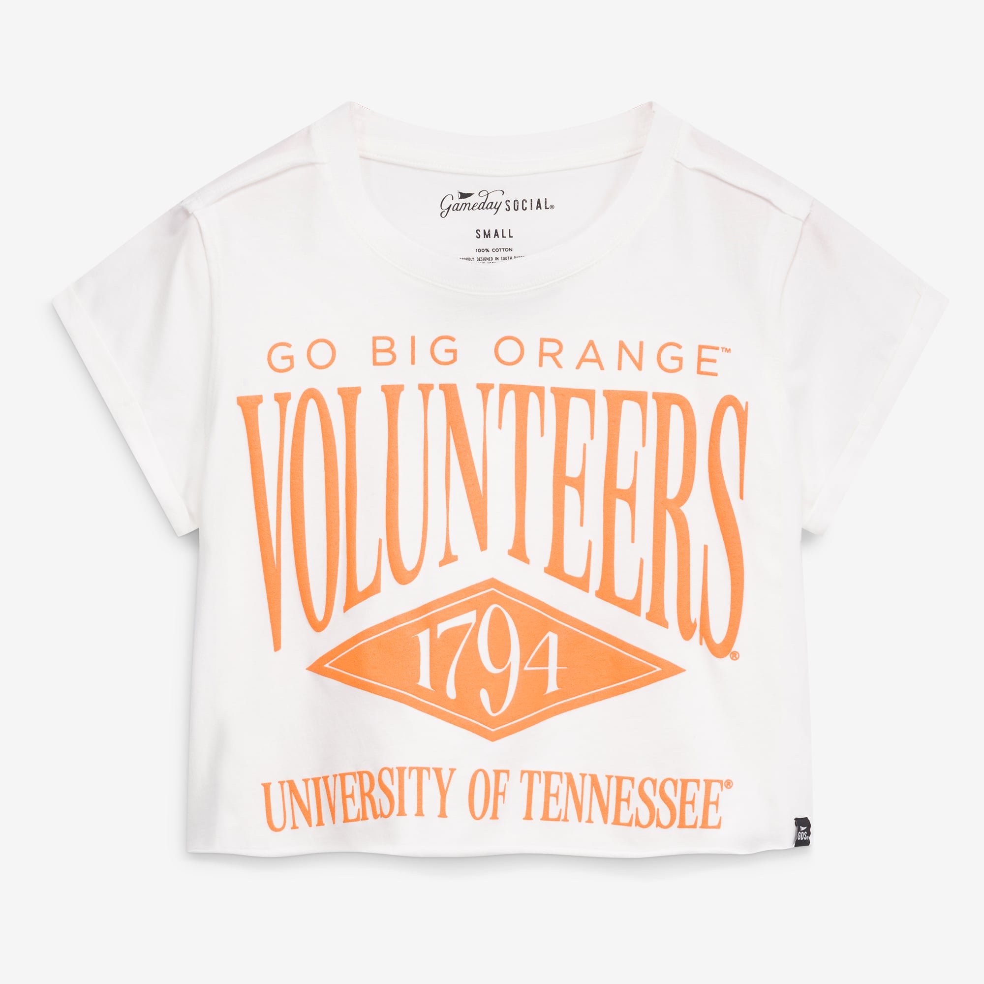 Women's Gameday Social  White Tennessee Volunteers Cropped Cuffed T-Shirt