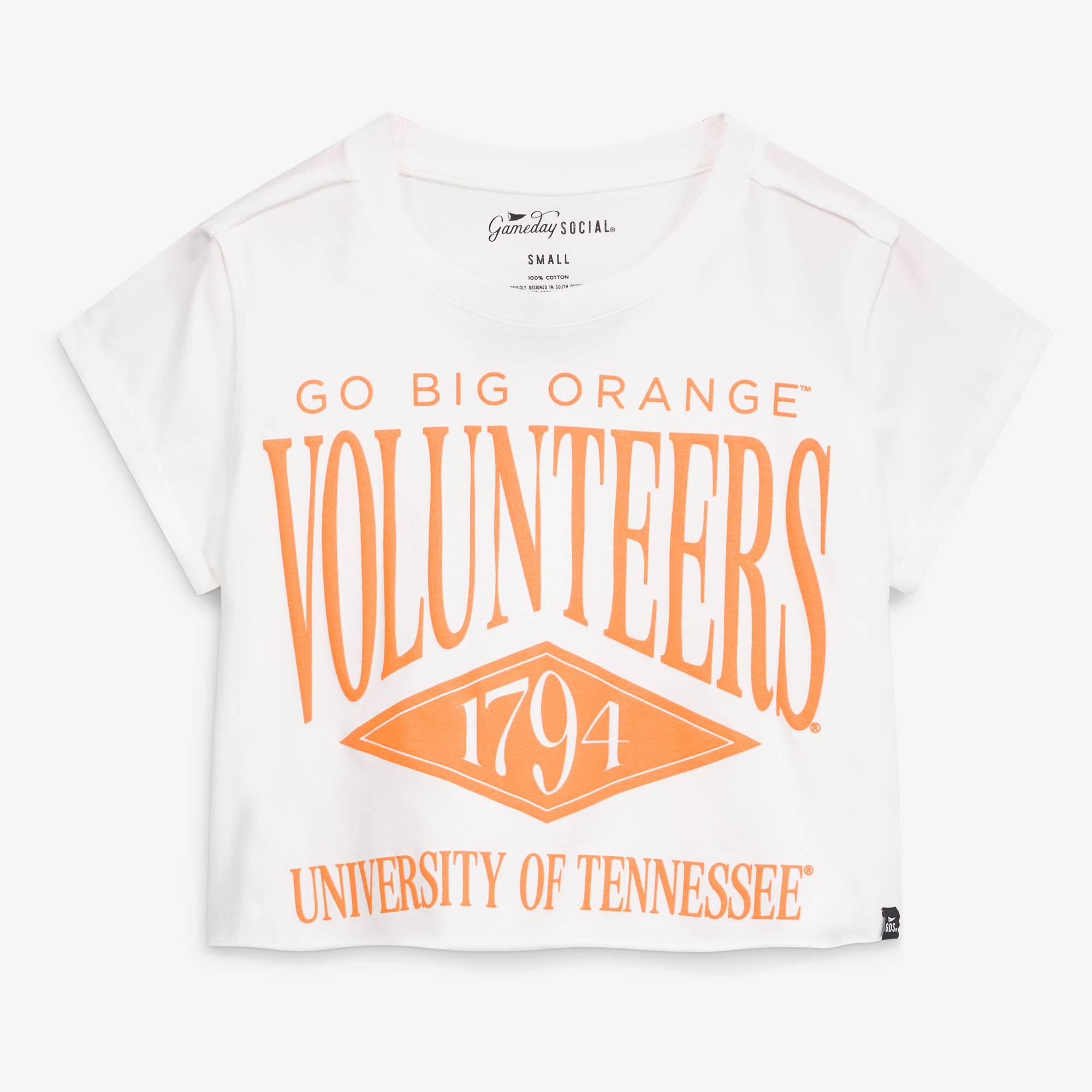 Women's Gameday Social White Tennessee Volunteers Cropped Cuffed T-Shirt