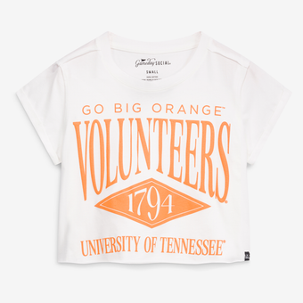 Women's Gameday Social  White Tennessee Volunteers Cropped Cuffed T-Shirt