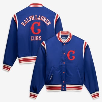 Polo Ralph Lauren  Blue Cubs Full-Snap Satin Jacket