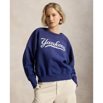 Women's Polo Ralph Lauren Navy Yankees Vintage Knit Sweatshirt