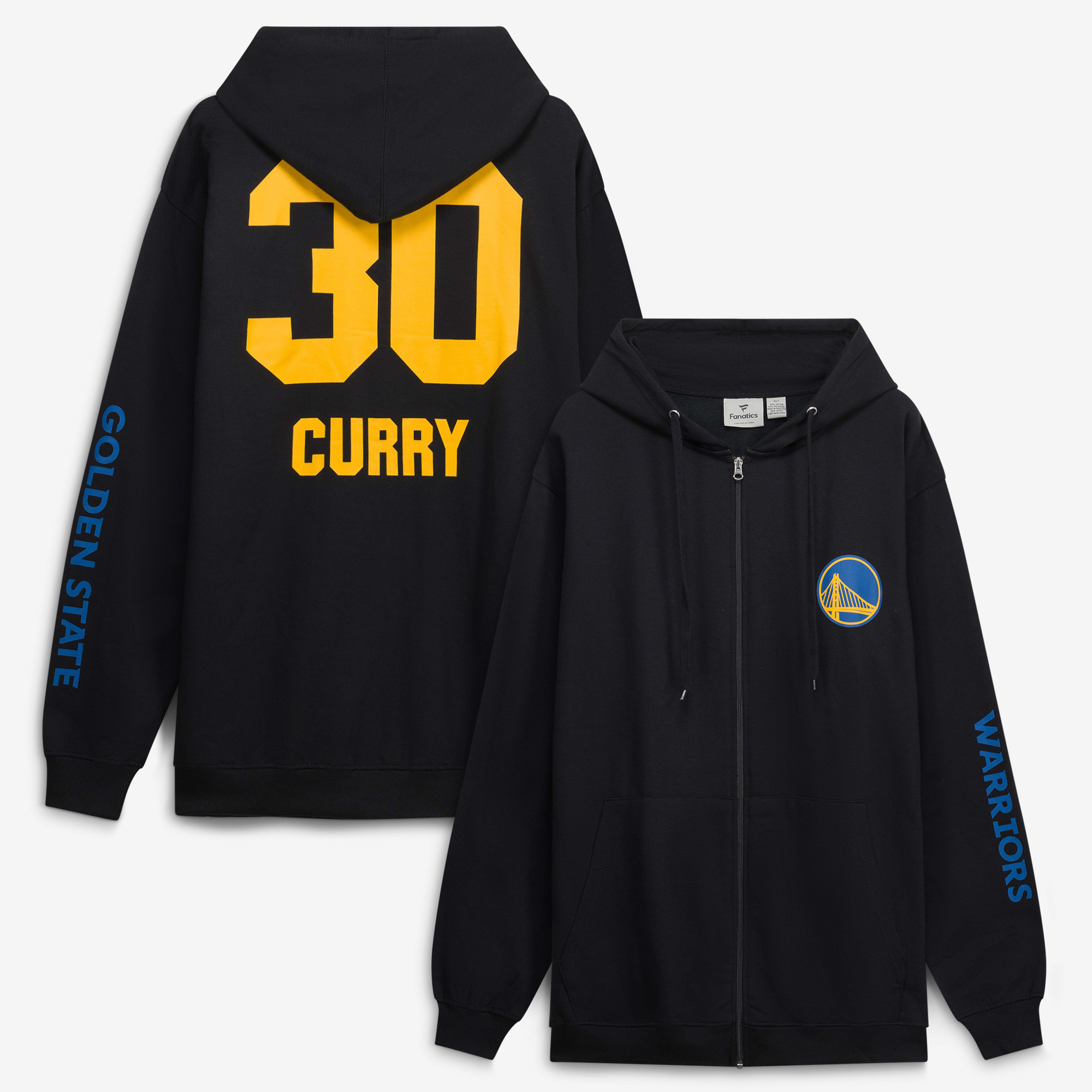 Men's Fanatics Stephen Curry Black Golden State Warriors Big & Tall Full-Zip Hoodie