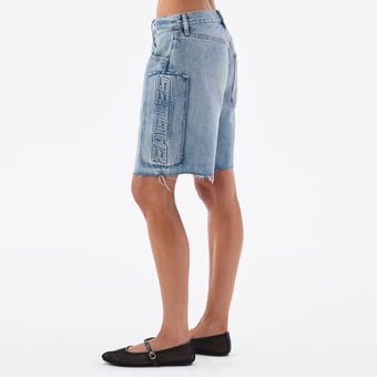 Women's Blue Philadelphia Eagles Denim Long Shorts