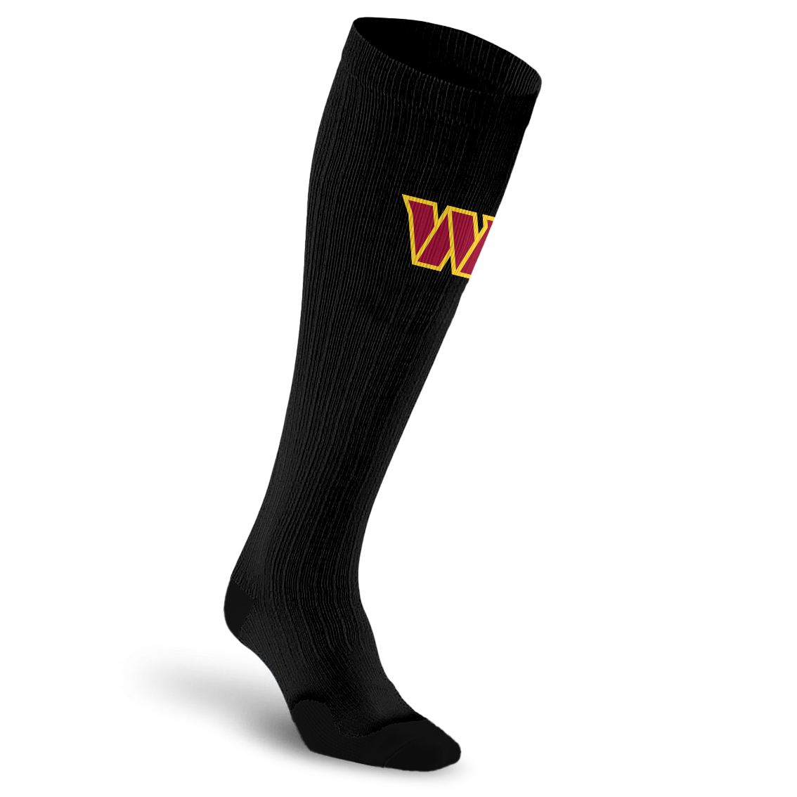 Unisex PRO Compression Black Washington Commanders Over-the-Calf Medium Graduated Compression Socks