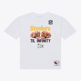 Men's Mitchell & Ness x Mac Miller White Pittsburgh Steelers Til Infinity T-Shirt