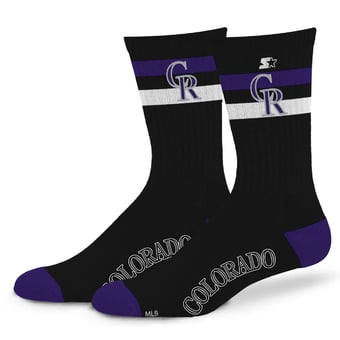 Unisex Starter  Colorado Rockies Team Color Two-Stripe Crew Socks