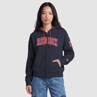 Women's Champion  Navy Boston Red Sox Fleece Full-Zip Hoodie