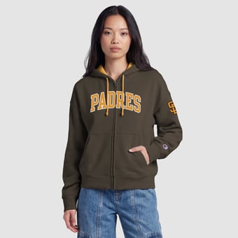 Women's Champion  Brown San Diego Padres Fleece Full-Zip Hoodie