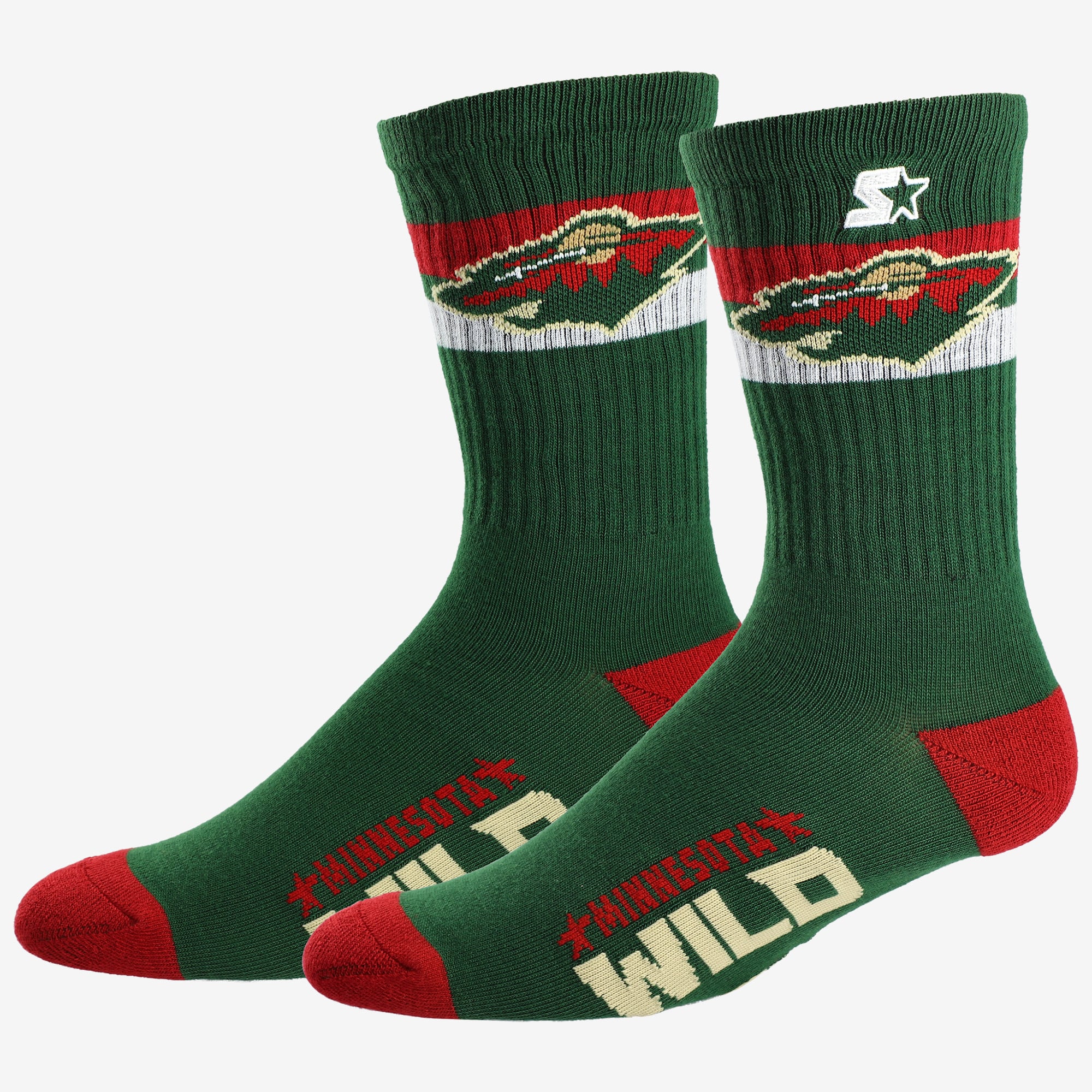 Unisex Starter Minnesota Wild Team Color Two-Stripe Crew Socks