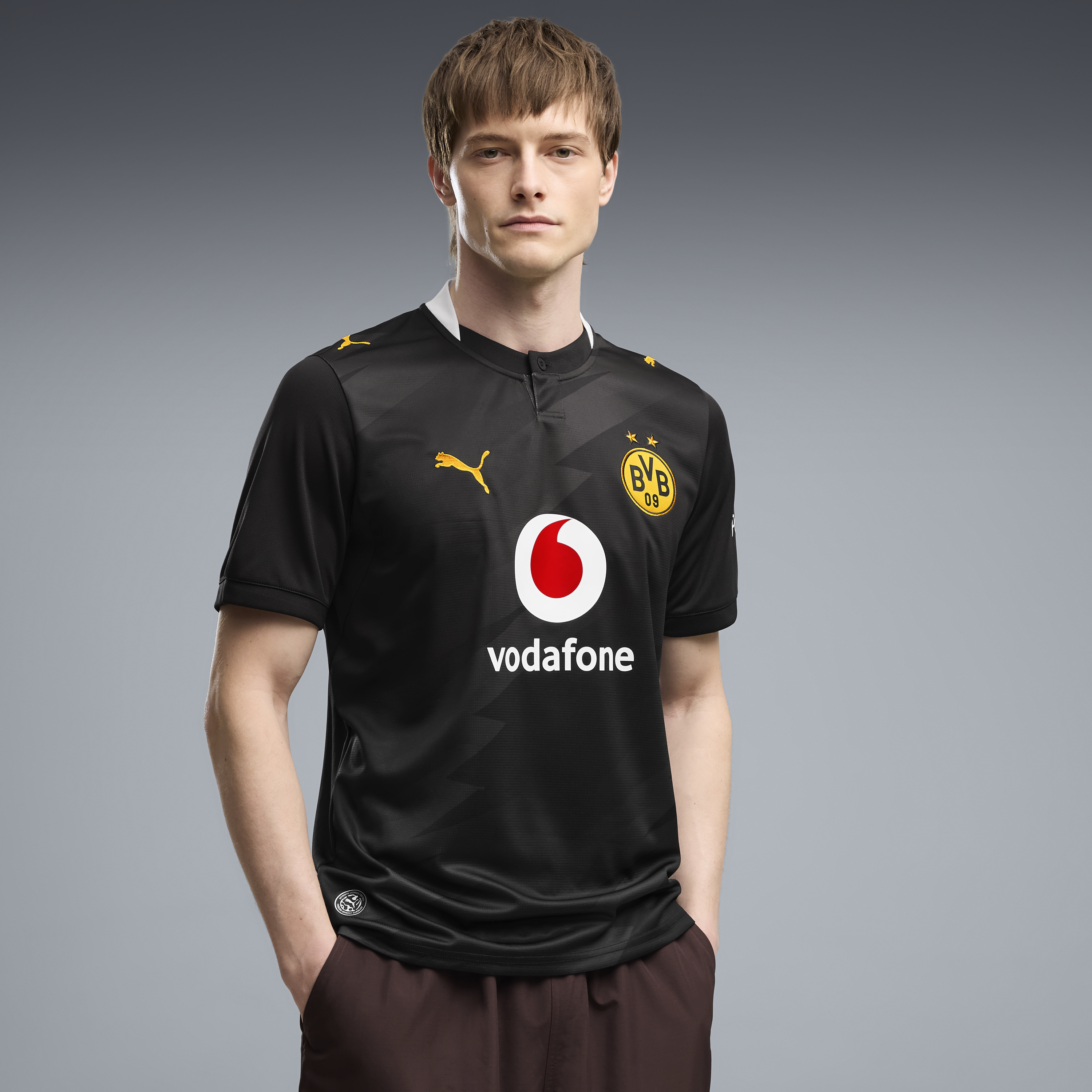 Men's Puma Black Borussia Dortmund 2026/27 Away Replica Jersey