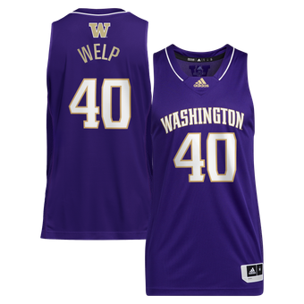 Men's adidas Chris Welp Purple Washington Huskies Retired Player Jersey