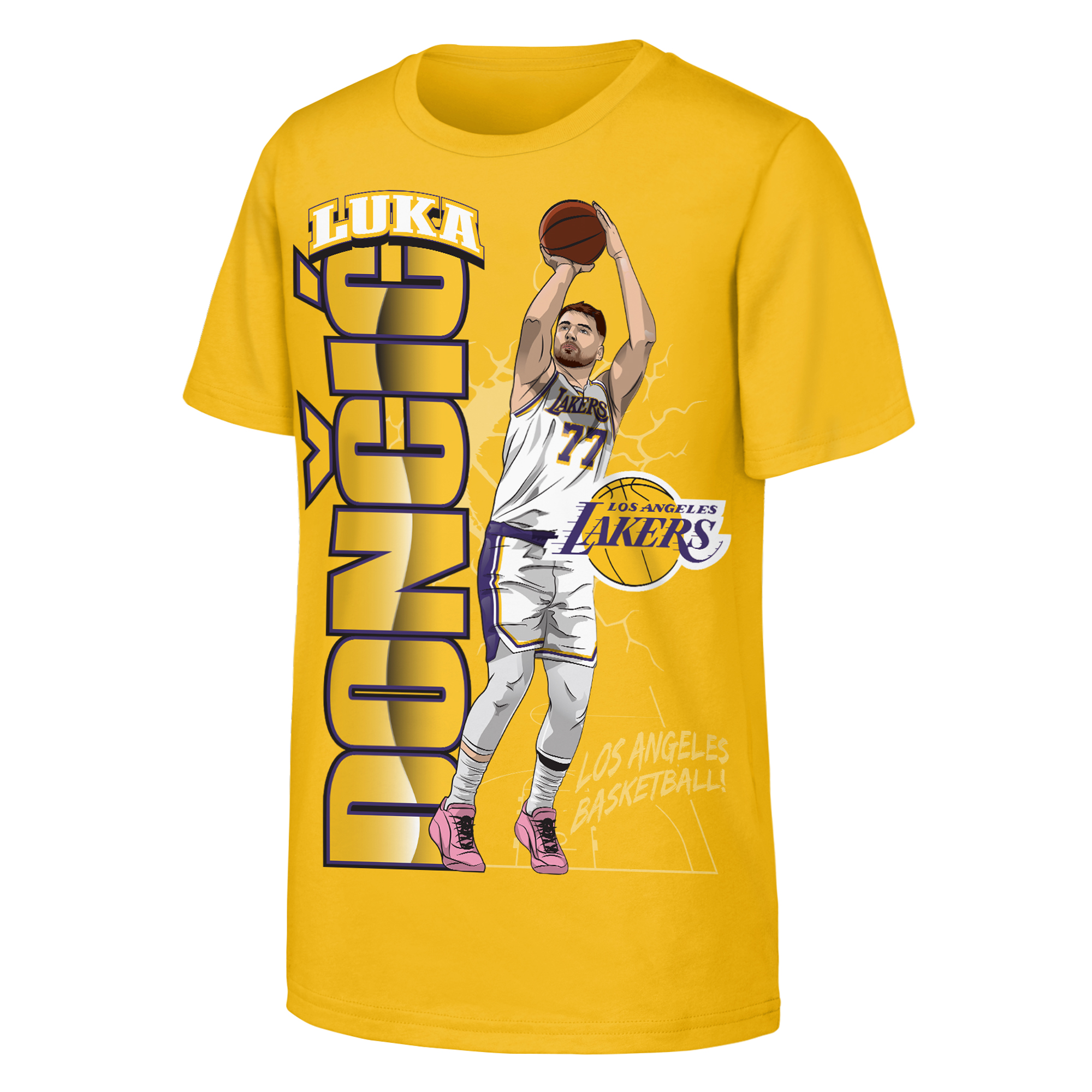 Youth Outerstuff Luka Dončić Gold Los Angeles Lakers Height T-Shirt Youth Outerstuff Luka Dončić Gold Los Angeles Lakers Height T-Shirt