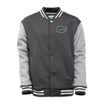 Youth Garb Charcoal/Gray Florida Gators Zeo Varsity Full-Snap Jacket
