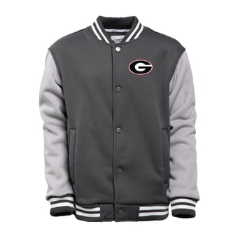 Youth Garb Charcoal/Gray Georgia Bulldogs Zeo Varsity Full-Snap Jacket