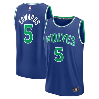 Men's Fanatics Anthony Edwards Blue Minnesota Timberwolves Fast Break Jersey - Icon Edition