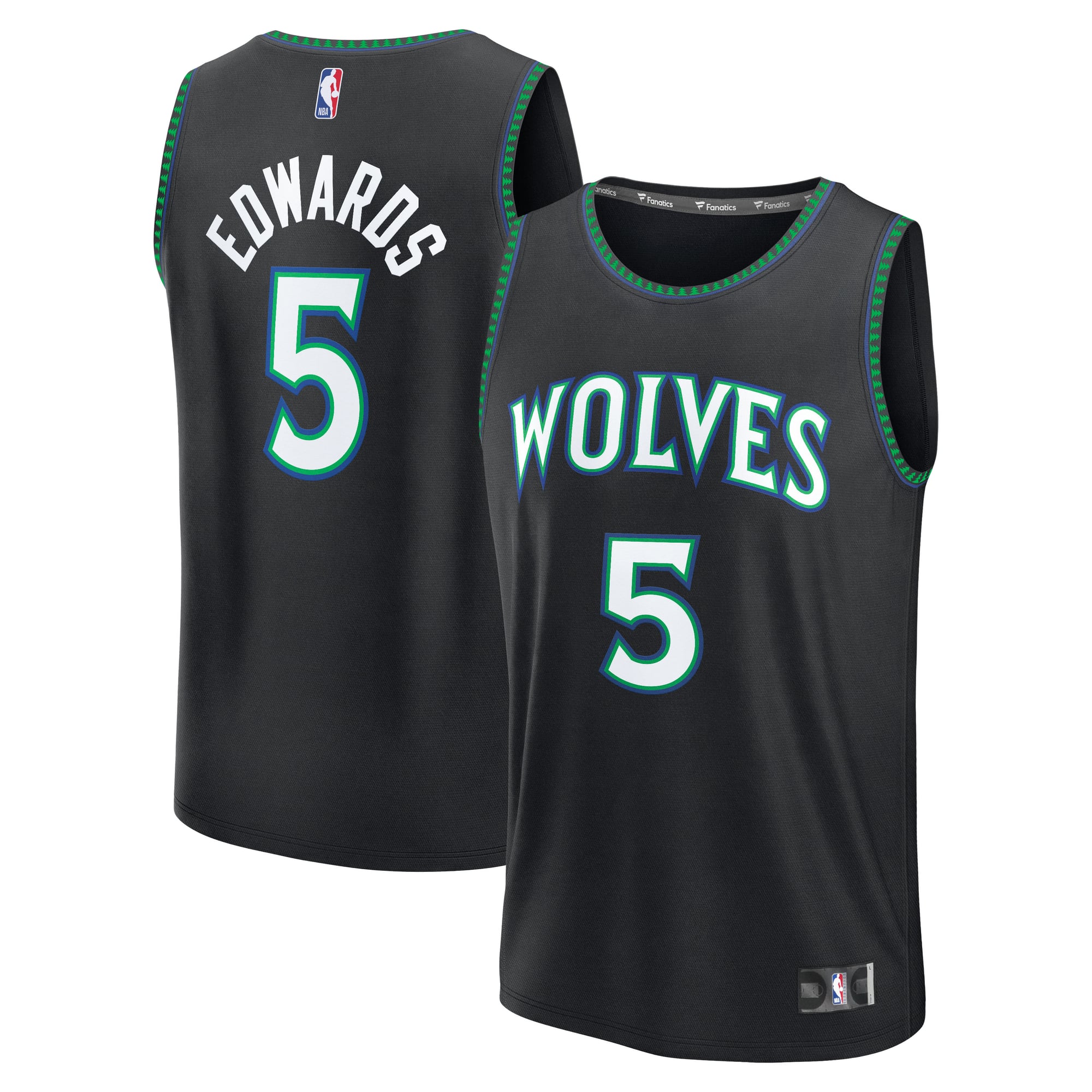 Men's Fanatics Anthony Edwards Black Minnesota Timberwolves Fast Break Jersey - Statement Edition