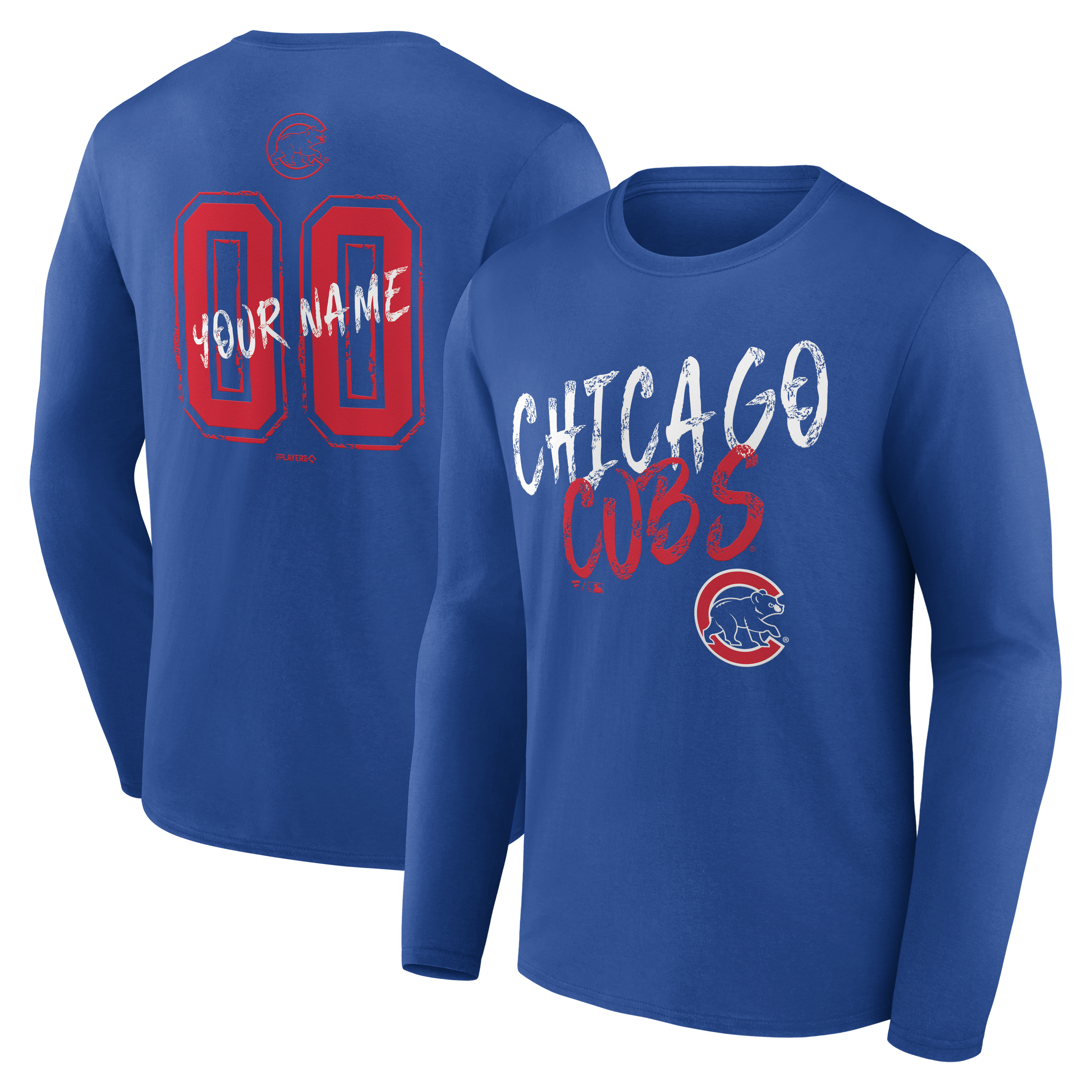 Men’s Royal Chicago Cubs Hustle Personalized Name & Number Long Sleeve T-Shirt Men’s Royal Chicago Cubs Hustle Personalized Name & Number Long Sleeve T-Shirt