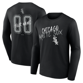 Men's Black Chicago White Sox  Hustle Personalized Name & Number Long Sleeve T-Shirt