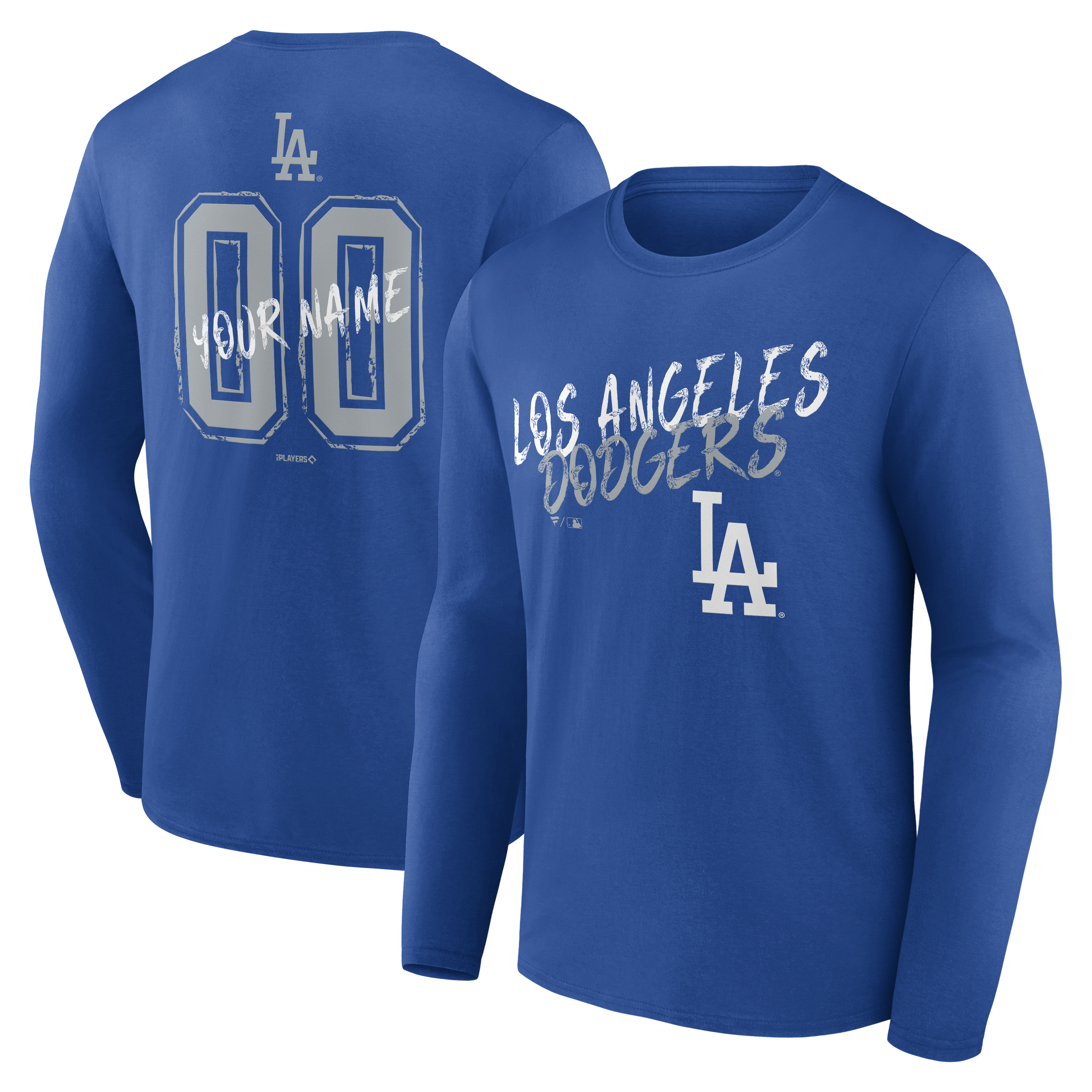Men’s Royal Los Angeles Dodgers Hustle Personalized Name & Number Long Sleeve T-Shirt Men’s Royal Los Angeles Dodgers Hustle Personalized Name & Number Long Sleeve T-Shirt