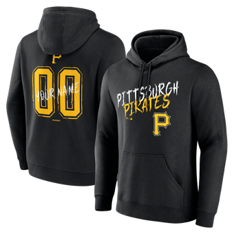 Men's Black Pittsburgh Pirates  Hustle Personalized Name & Number Hoodie