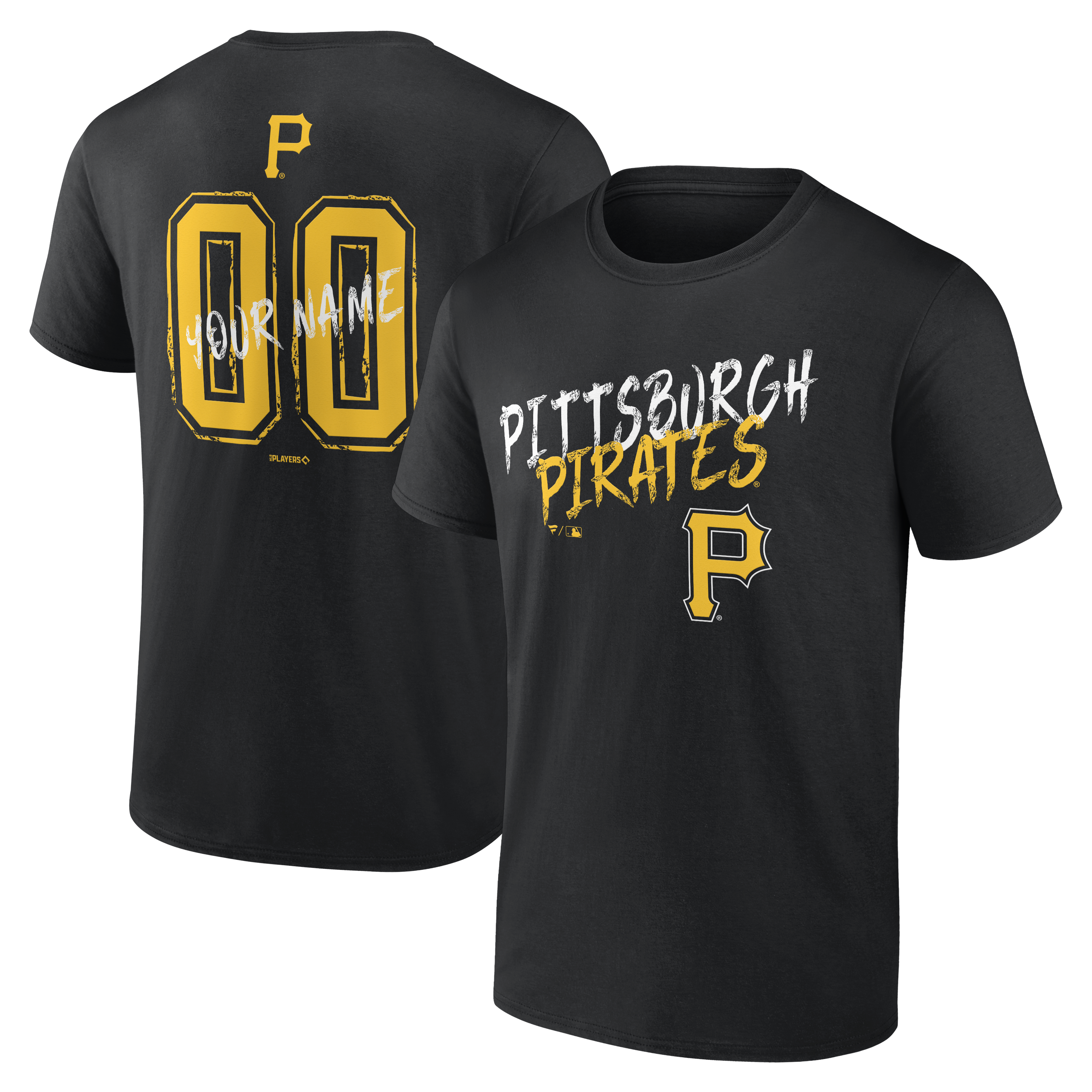 Men’s Black Pittsburgh Pirates Hustle Personalized Name & Number T-Shirt Men’s Black Pittsburgh Pirates Hustle Personalized Name & Number T-Shirt