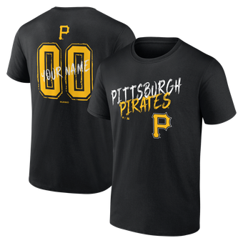 Men's Black Pittsburgh Pirates  Hustle Personalized Name & Number T-Shirt