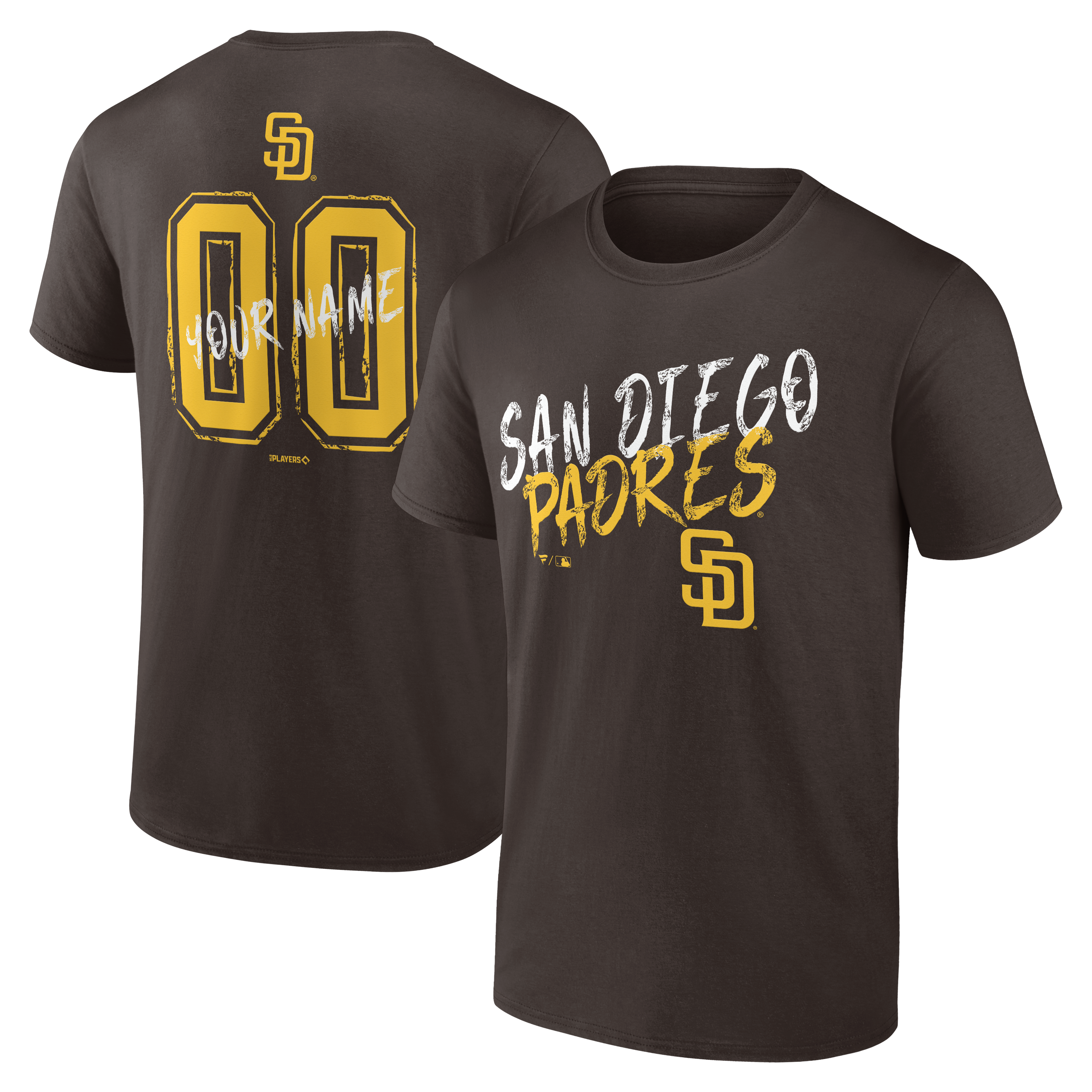 Men’s Brown San Diego Padres Hustle Personalized Name & Number T-Shirt Men’s Brown San Diego Padres Hustle Personalized Name & Number T-Shirt