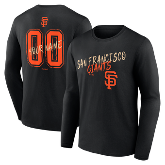 Men's Black San Francisco Giants  Hustle Personalized Name & Number Long Sleeve T-Shirt