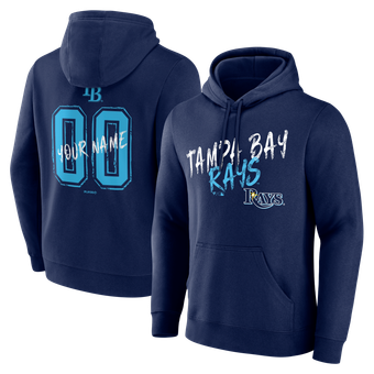 Men's Navy Tampa Bay Rays  Hustle Personalized Name & Number Hoodie