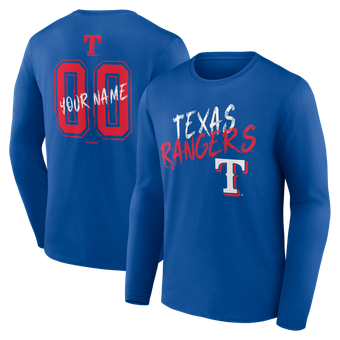 Men's Royal Texas Rangers  Hustle Personalized Name & Number Long Sleeve T-Shirt