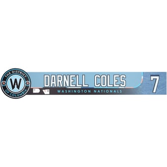 Darnell Coles Washington Nationals Staff-Issued #7 Blue City Connect Nameplate from the 2025 MLB Season