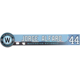 Jorge Alfaro Washington Nationals Player-Issued #44 Blue City Connect Nameplate from the 2025 MLB Season