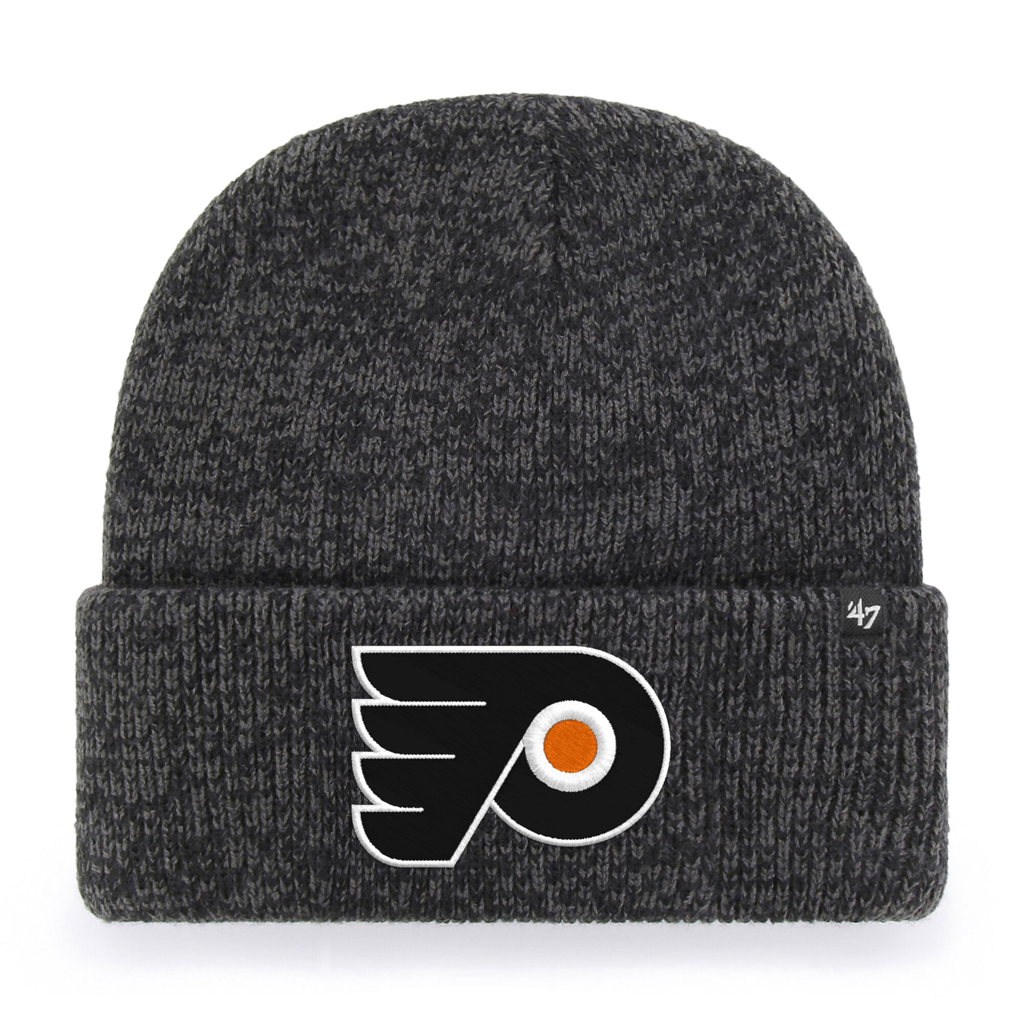 Men's '47 Black Philadelphia Flyers Brain Freeze Cuffed Knit Hat