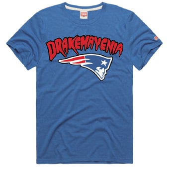 Unisex Homage Drake Maye Royal New England Patriots Drakemayenia Tri-Blend T-Shirt