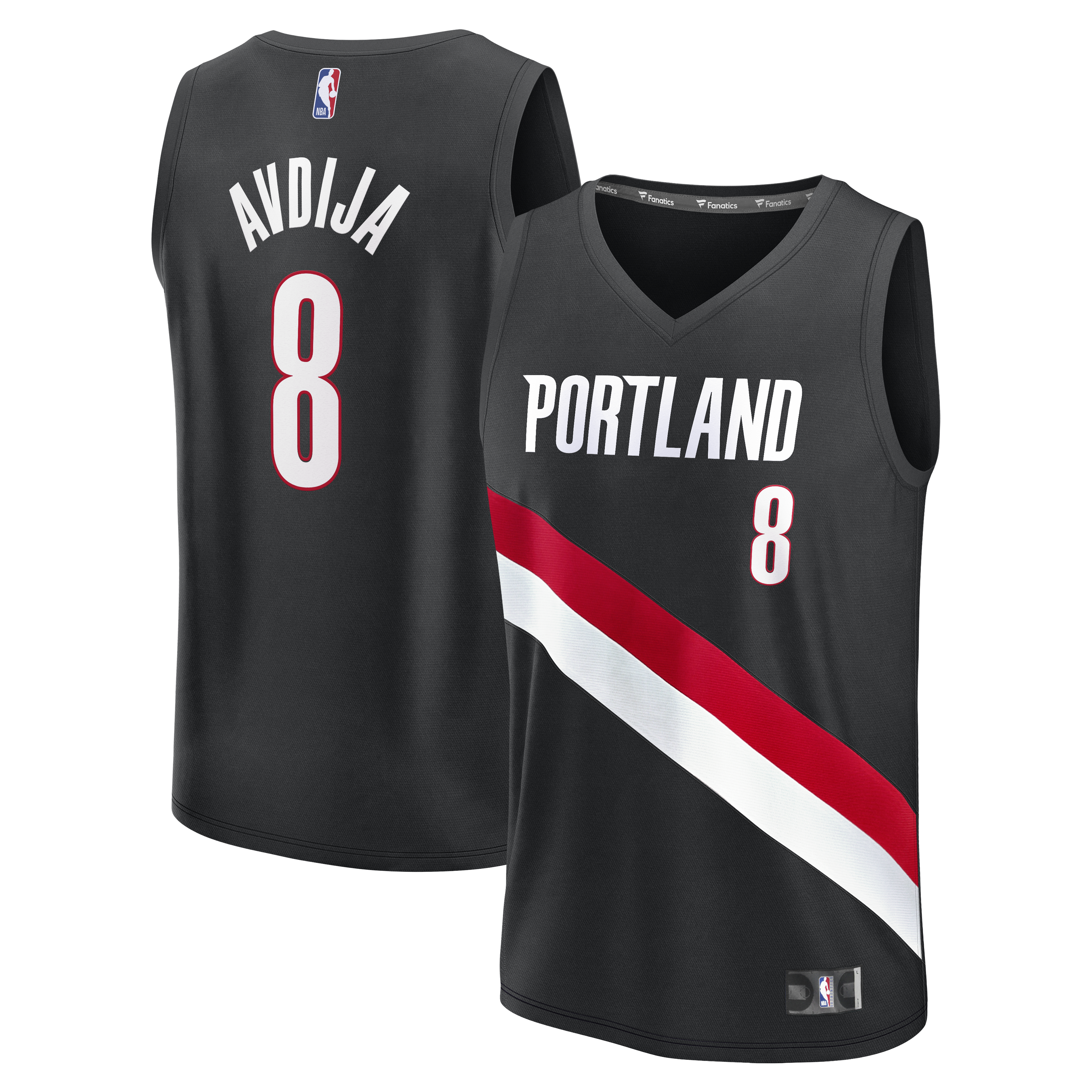 Men's Fanatics Deni Avdija Black Portland Trail Blazers Fast Break Replica Jersey - Icon Edition