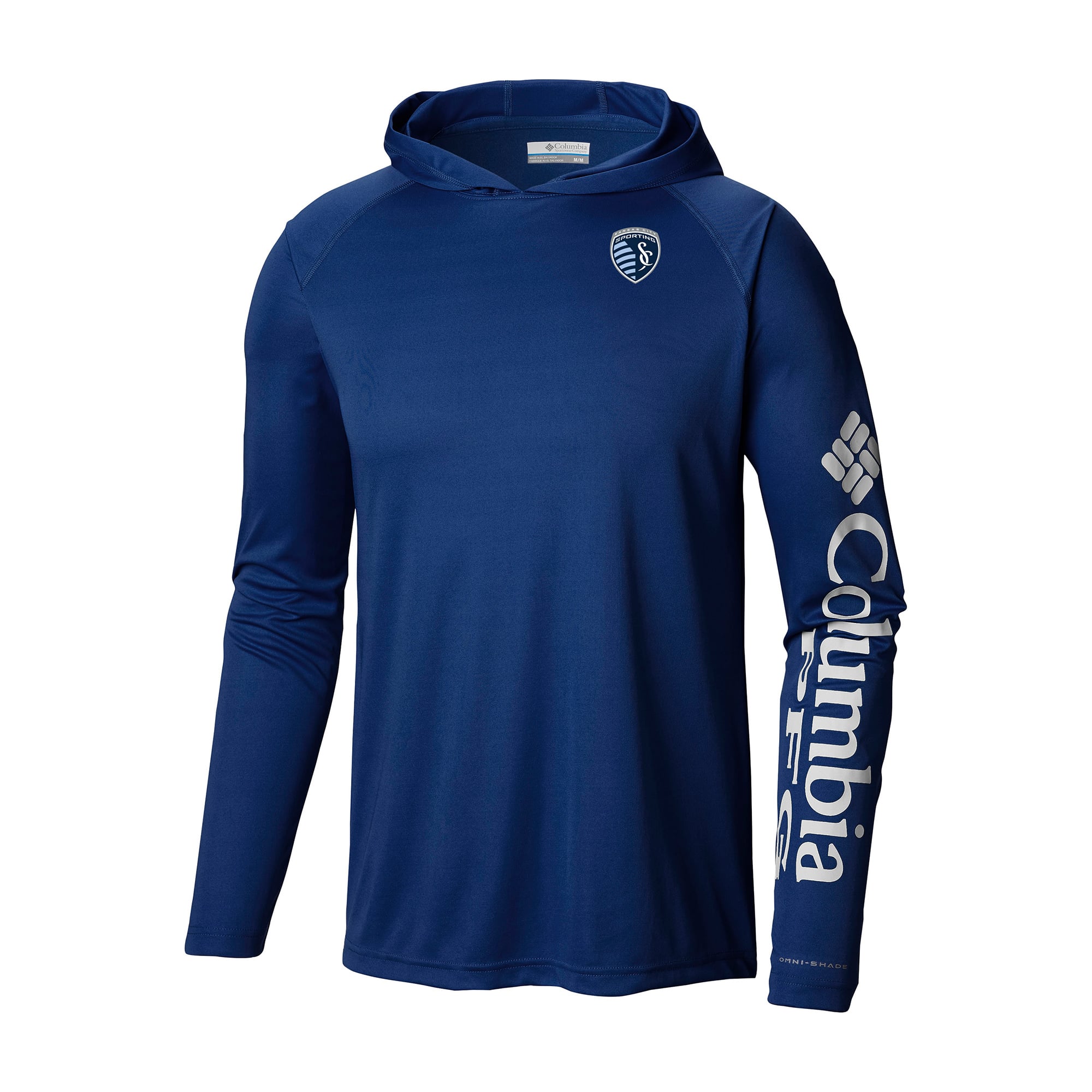Men's Columbia Navy Sporting Kansas City Terminal Tackle Omni-Wick Hoodie