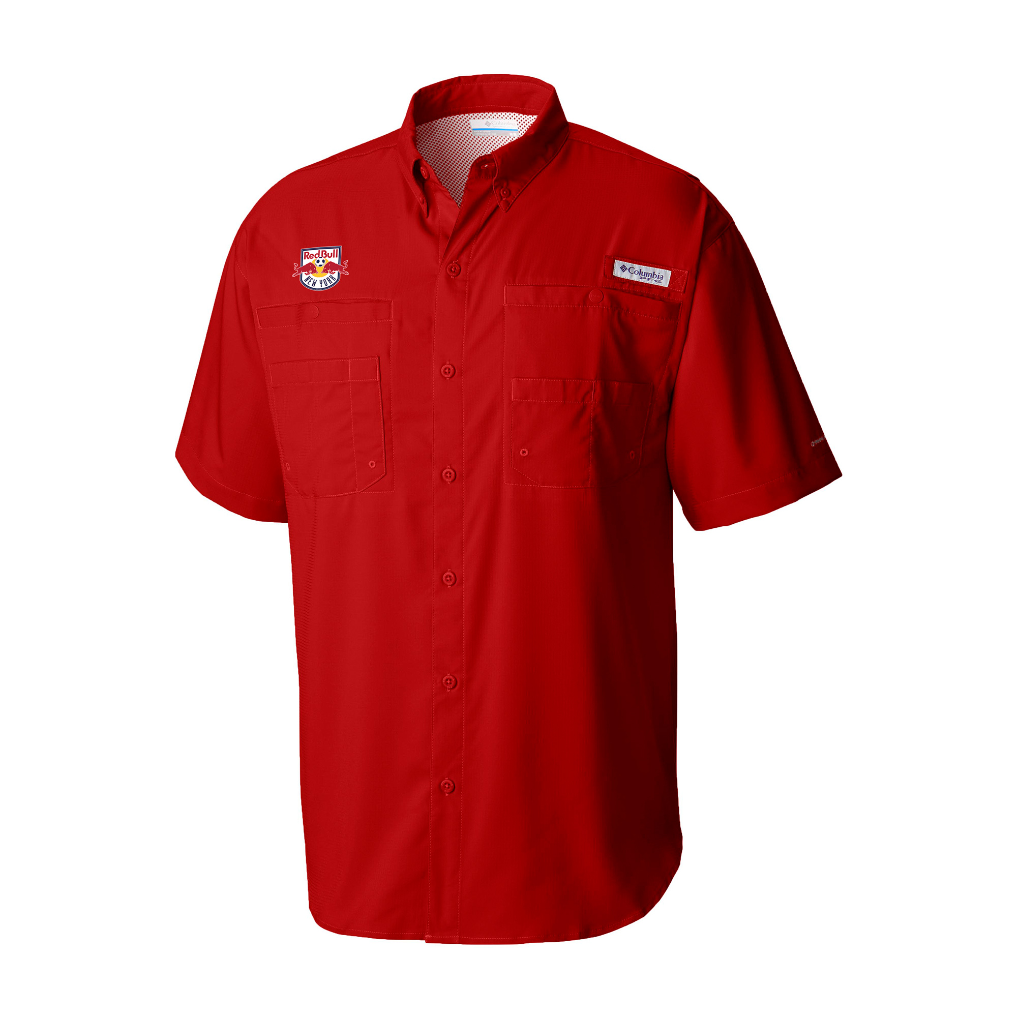 Men’s Columbia Red New York Red Bulls Tamiami Omni-Shade Button-Down Shirt Men’s Columbia Red New York Red Bulls Tamiami Omni-Shade Button-Down Shirt