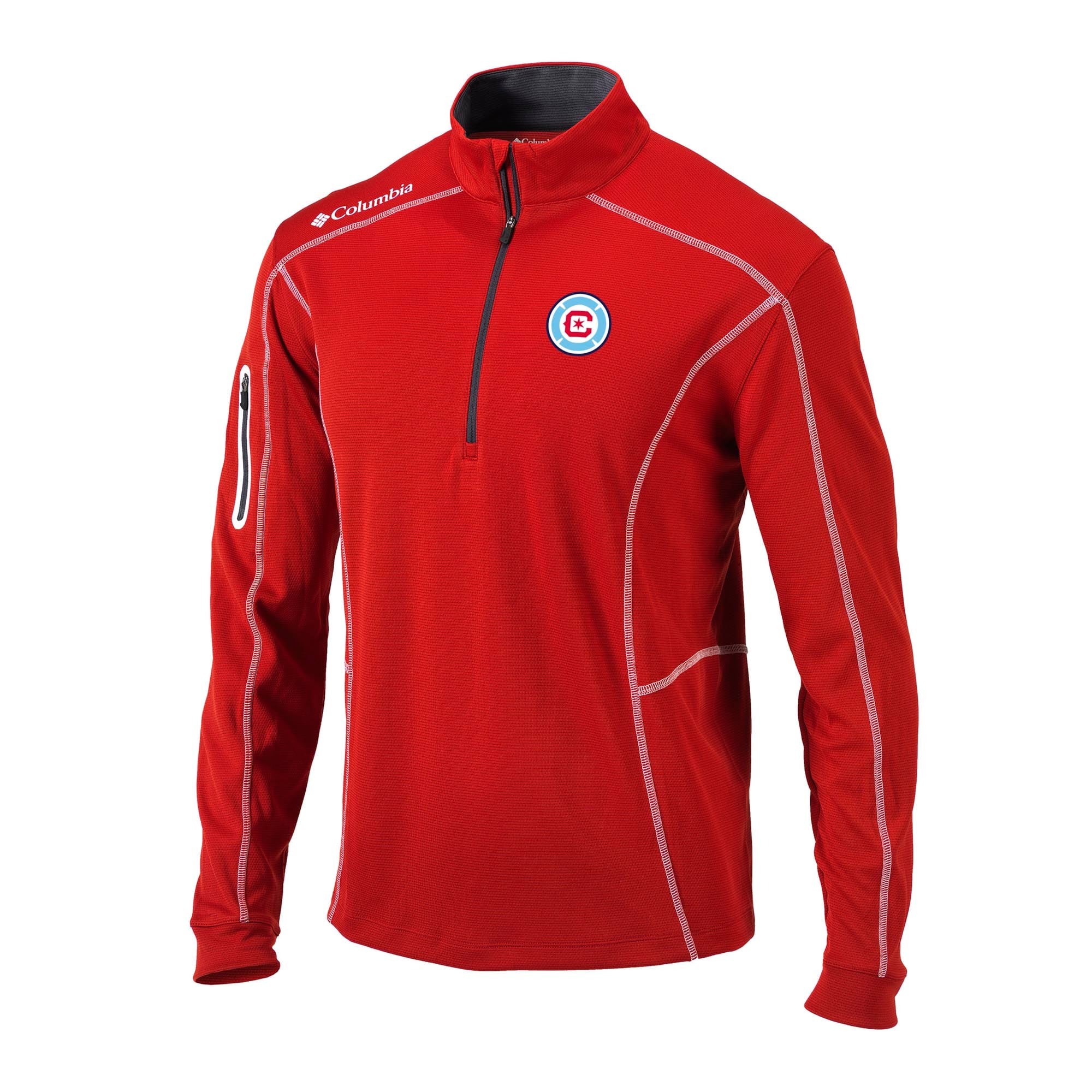 Men's Columbia Red Chicago Fire Omni-Wick Shotgun Quarter-Zip Pullover