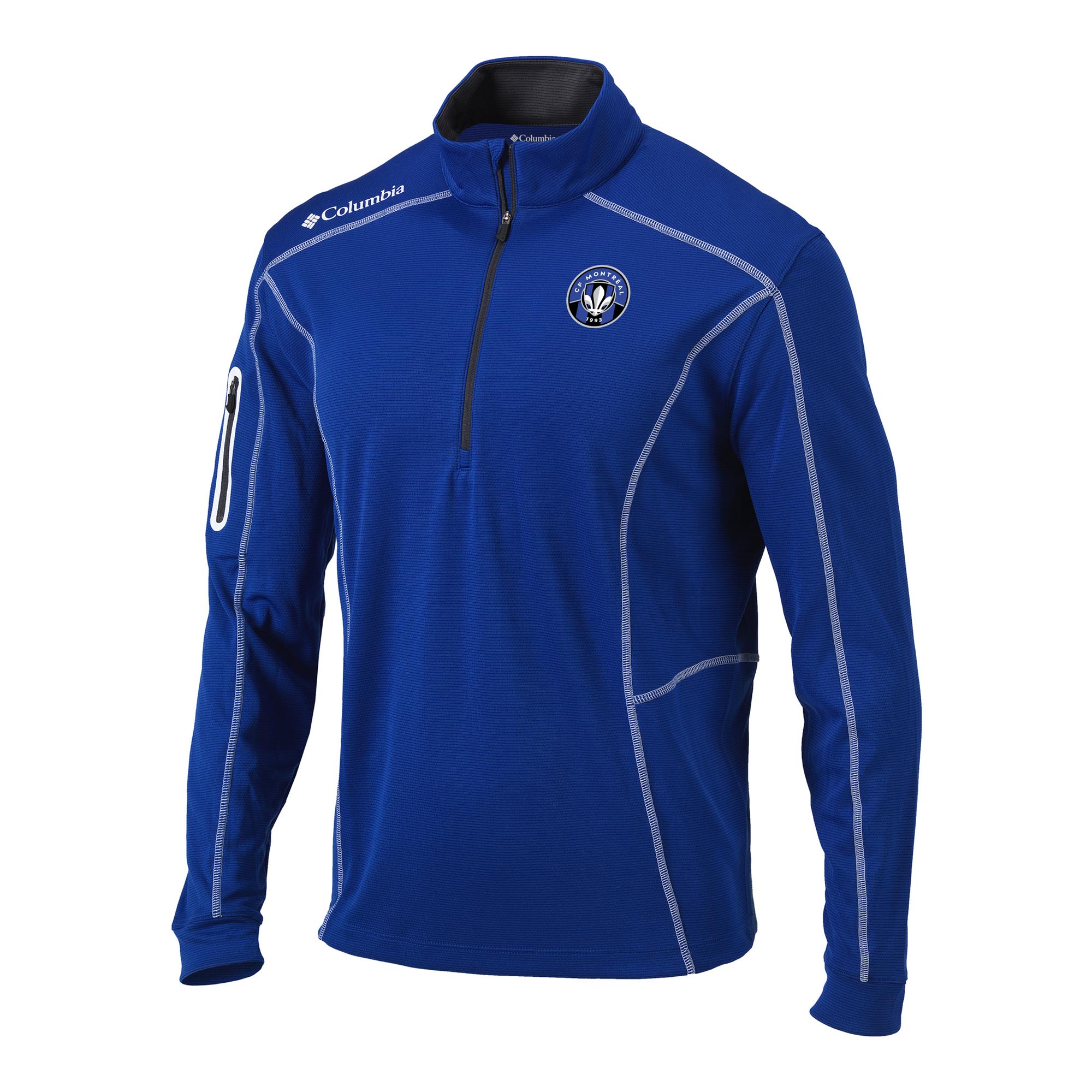 Men's Columbia Blue CF Montreal Omni-Wick Shotgun Quarter-Zip Pullover